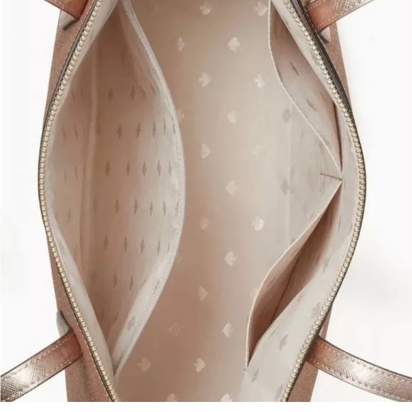 🩷🔥NWT KATE SPADE EXTRA LARGE ROSE GOLD GLITTER TOTE + FREE NWT KATE SPADE TOTE❣️ - Picture 5 of 12